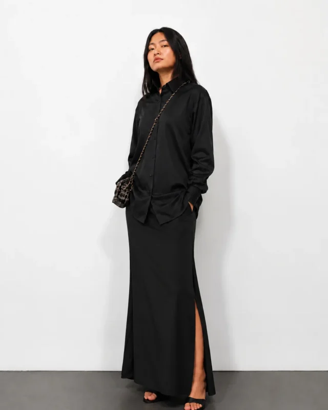 The Nocturne Fluid Shirt & Maxi Skirt-Set