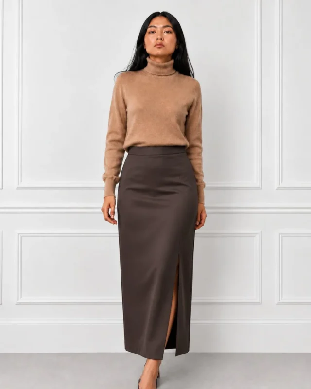 Mid-Waist Modal Maxi Skirt – Mocha